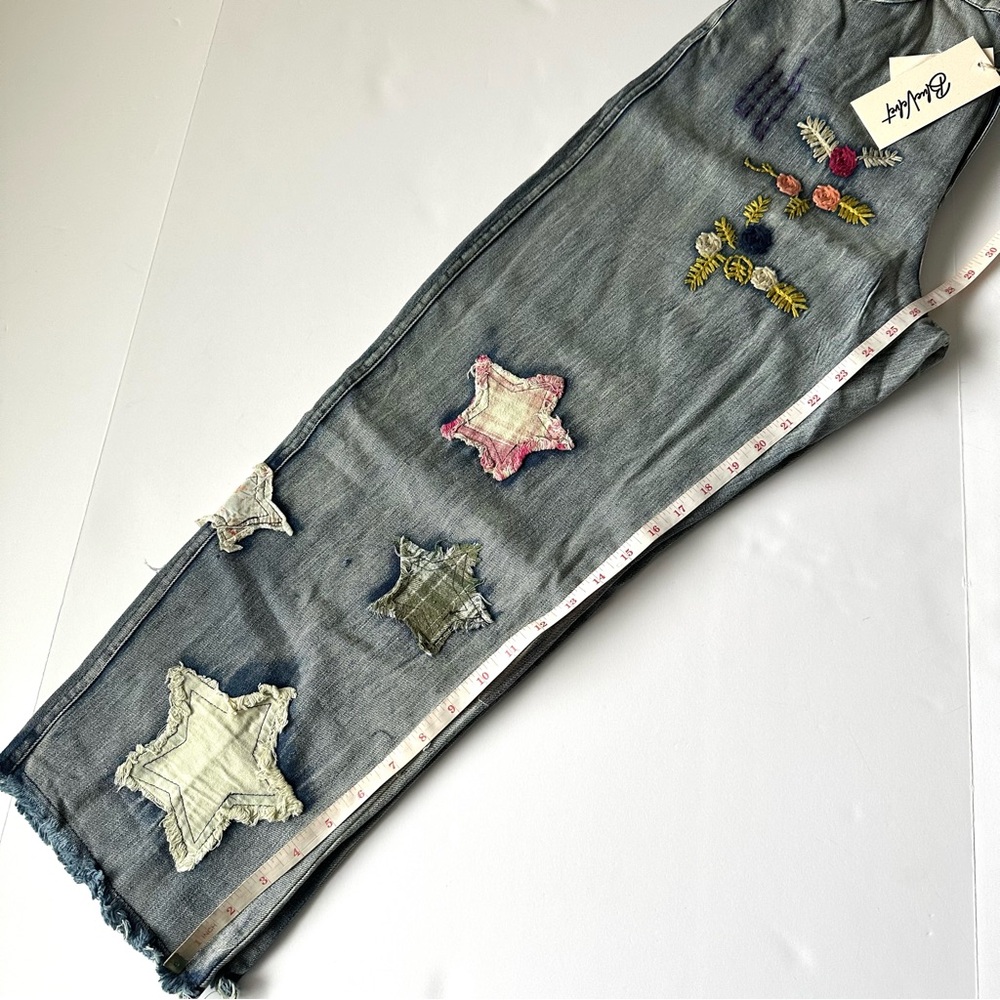 Blue Velvet Multi Patchwork Denim Pants - Picture 4 of 7
